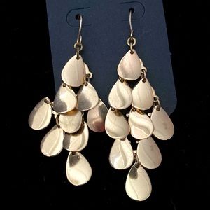 Gold Teardrops Chandelier Drop Earrings.     170